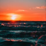 view of ocean during golden hour